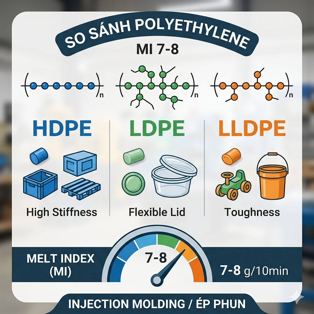 HDPE vs. LDPE vs. LLDPE MI 7-8: The Ultimate Choice for Injection Molding