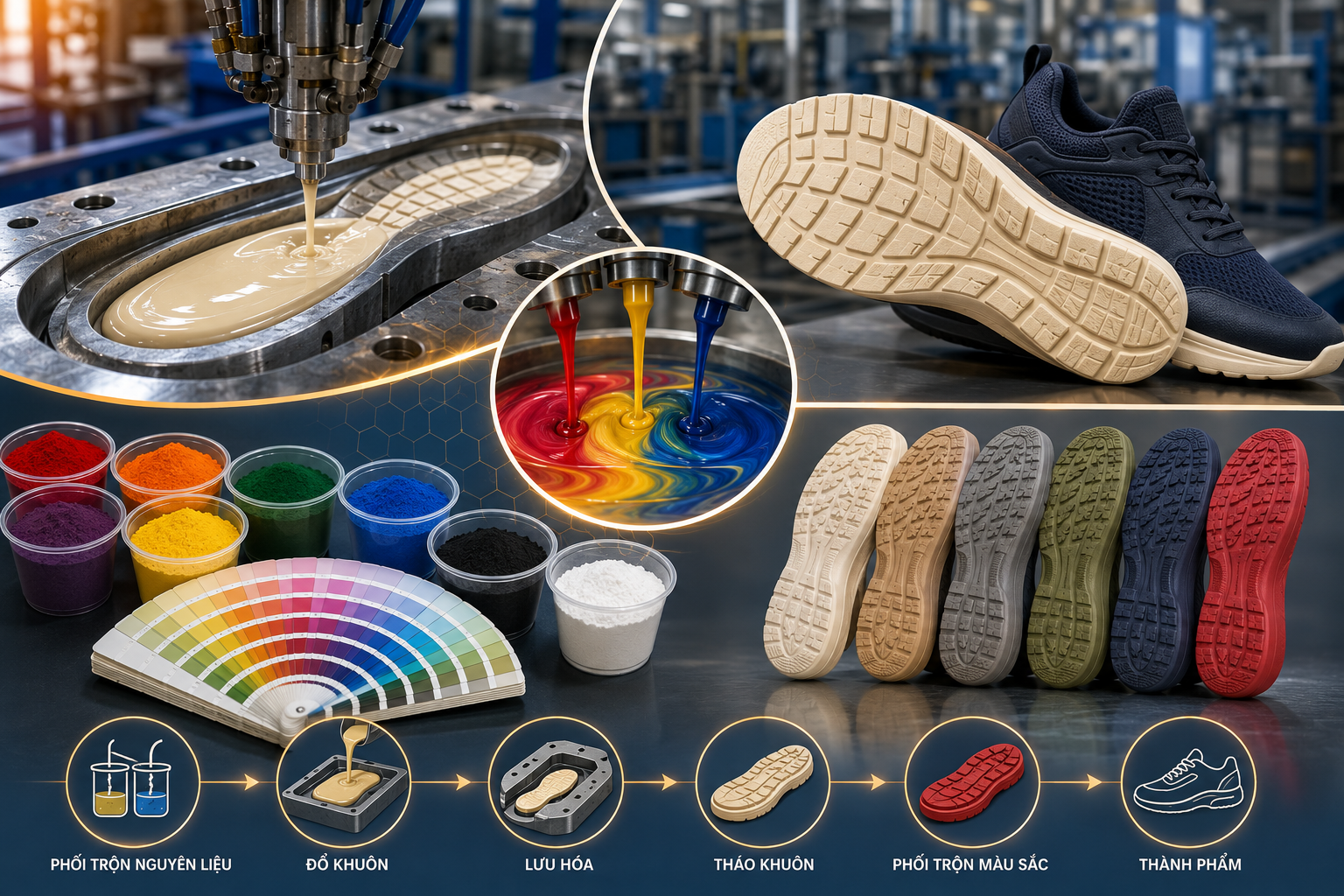 Polyurethane in Shoe Sole Manufacturing: Molding Technology & Color Pigment Dispensing